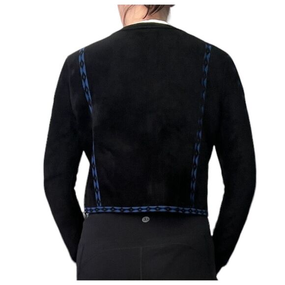 Maje Cardigan Geometric-Print Cardigan Black Large - Picture 4 of 15